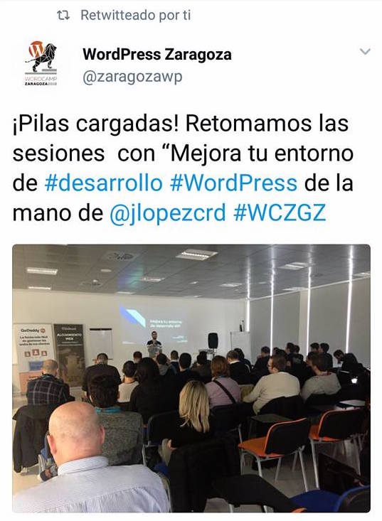 Foto twitter WordCamp Zaragoza